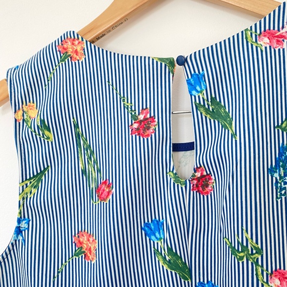 Jules & Leopold Striped Floral Tank Blouse - Picture 5 of 7